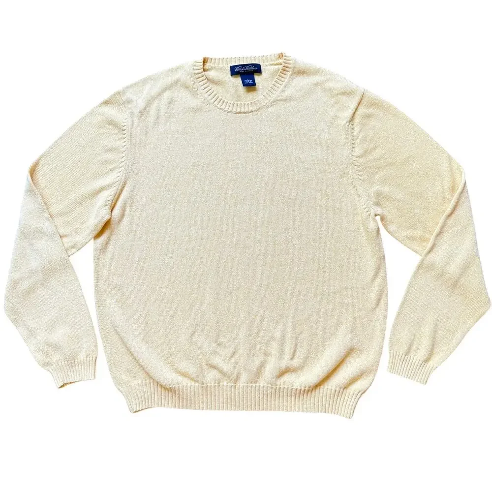 Brooks Brothers Supima Cotton Crewneck Sweater Yellow Men’s Large